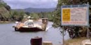 The car ferry across the Daintree River near Daintree