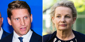 Liberal frontbencher Andrew Hastie and Opposition Leader Sussan Ley.