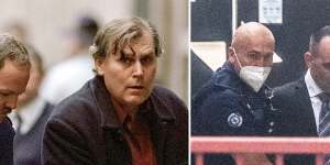 Bandali Debs (left) outside court in 2002 and Jason Roberts during his retrial in 2022.