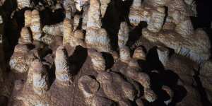 Stalagmite formations,created between 3 and 6 million years ago,when the Nullarbor had a much wetter climate than today.