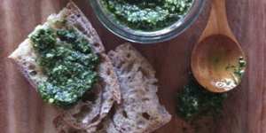 Waste not! Carrot-top pesto is delicious and thrifty.