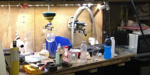 An alleged clandestine methamphetamine lab found by police at a Mawson home.