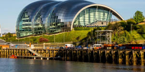 The Norman Foster-designed Sage Gateshead,a striking concert hall on the banks of the River Tyne.