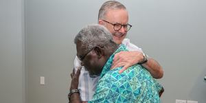 Prime minister Anthony Albanese meets with Solomon Islands Prime Minister Manasseh Sogavare earlier this eyar