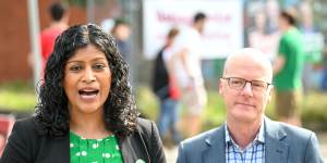 Victorian Greens leader Samantha Ratnam and energy spokesman Tim Read.