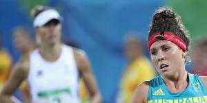 Chloe Esposito of Australia competes during the Combined Running/Shooting.
