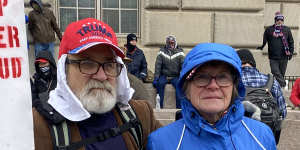 Lenny Dupere,who travelled to the rally with his wife,Linda,was hopeful Trump would find a way to remain in office. 