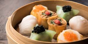 Steamed dim sum platter from Merivale dumpling king Eric Koh.