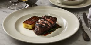 Tenderloin with pommes Anna at The Dry Dock. 