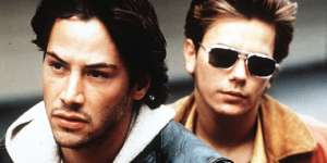Keanu Reeves and River Phoenix in My Own Private Idaho.