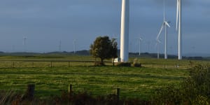 The Bald Hills Wind Farm in Tarwin Lower,South Gippsland.