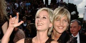 Heche and comedienne Ellen DeGeneres in 1997.