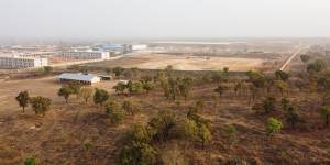 An aerial view of the Shaanxi Mining facility in northern Ghana.