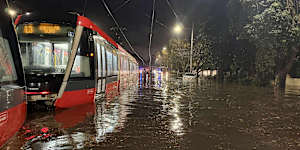 Passengers were trapped on the light rail in Randwick on Wednesday night.