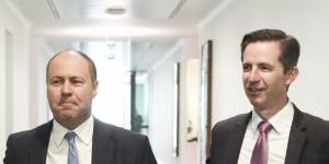 Treasurer Josh Frydenberg,who is part of the Morrison Club,and Finance Minister Simon Birmingham,a Moderate. 