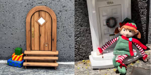 Grinch swipes Brisbane artist’s tiny Christmas-themed doors