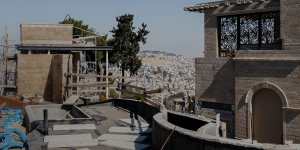 A site where the City of David settler group is building a visitor centre and zip line in a Palestinian neighbourhood in East Jerusalem below the Old City walls.