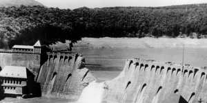 The damage inflicted by the Dambusters raid on the Eder dam.