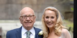 Rupert Murdoch reportedly told fourth wife Jerry Hall,pictured here on their wedding day in 2016,over email that their relationship was over.
