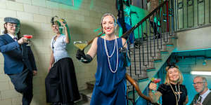 Tenants hold a 1920s-style party to celebrate the centenary of the Nicholas Building.