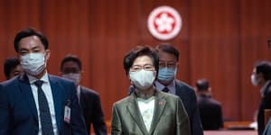 Hong Kong chief executive Carrie Lam vows to restore the city's international reputation 