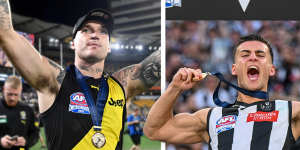 Dusty v Daicos:The value of their premiership jumpers.