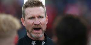 Nathan Buckley,pictured in his last season as Collingwood senior coach.