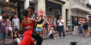 Tango dancers in Buenos Aires.