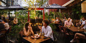 The Copacabana Club,a beer garden in the shadow of the Gabba