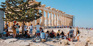Visiting the Parthenon in Athens.