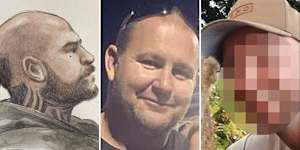 David Pye is accused of ordering the hit on Nick Martin,middle,by a sniper.