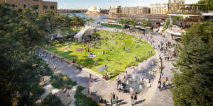 Concept photos for a proposed renewal of Circular Quay released in 2022. The project would be scrapped under Labor.