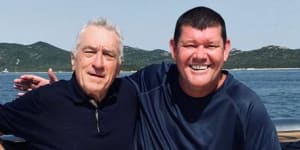 Robert De Niro and James Packer aboard the billionaire’s $250 million superyacht in 2022,after revealing they were building a resort together.