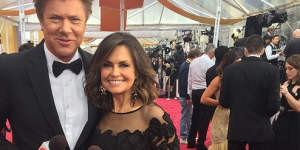 Things are getting crowded on the Oscar's red carpet. Nine showbiz veteran Richard Wilkins and his former colleague Lisa Wilkinson covering the 2015 Academy Awards 
