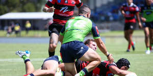 Suaalii scored two tries on an impressive debut for North Sydney against Canberra.