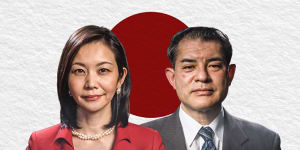 Japanese MPs Mizuho Umemura and Masahiko Shibayama