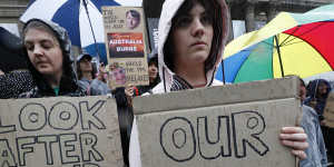 Climate change protesters in Melbourne.