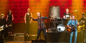 Midnight Oil performs to a sold out crowd at the Enmore Theatre.