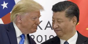 Donald Trump and Xi Jinping in 2019. Financial markets are concerned about a trade war between the world’s two largest economies.