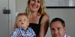 Anna Austin and Chris Pratt with their 18-month-old son Freddie. 