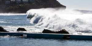 Beaches battered by strong winds and surf along the NSW coast