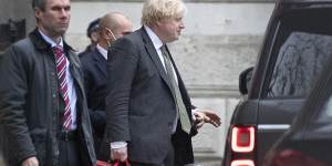 Prime Minister Boris Johnson leaves Downing Street in London on Friday. 