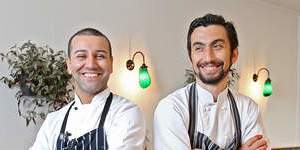 Chefs Coskun Uysal and Murat Ovaz inside Tulum Turkish restaurant.