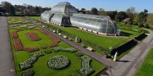 The Palm House and formal gardens surrounding it.