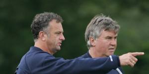 Arnold with world soccer giant Guus Hiddink,who taught him that tactics come second to how coaches manage players.