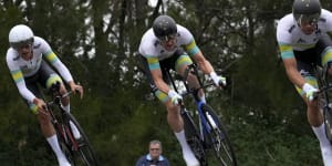 Michael Matthews (right) will chase a rainbow jersey while riding for Australia.