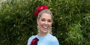 Ash Hart at the Swisse marquee on Oaks Day.
