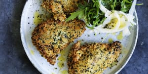 Neil Perry’s chicken Kiev with garlic butter. Or should that be chicken Kyiv?
