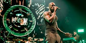 Stormzy performs at the Sydney leg of Laneway in February. 