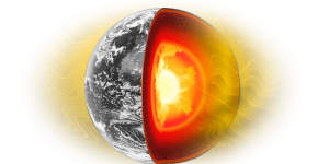 The Earth’s inner core is as hot as the surface of the sun and would be as bright to look at,scientists say.